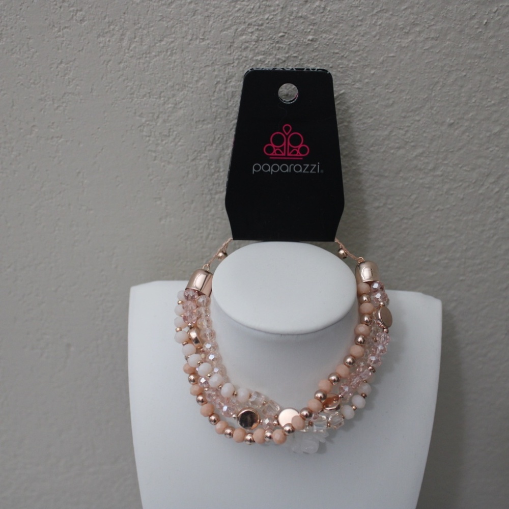 Peach Beaded Bracket